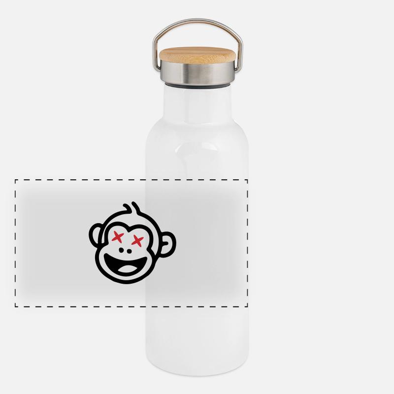 Monkey Funny Panoramic Thermal Bottle with Bamboo Lid