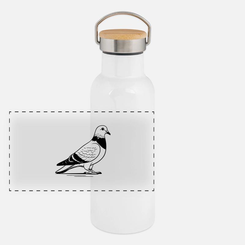 Pigeon des rues comme illustration vectorielle Gourde isotherme avec bouchon en bambou