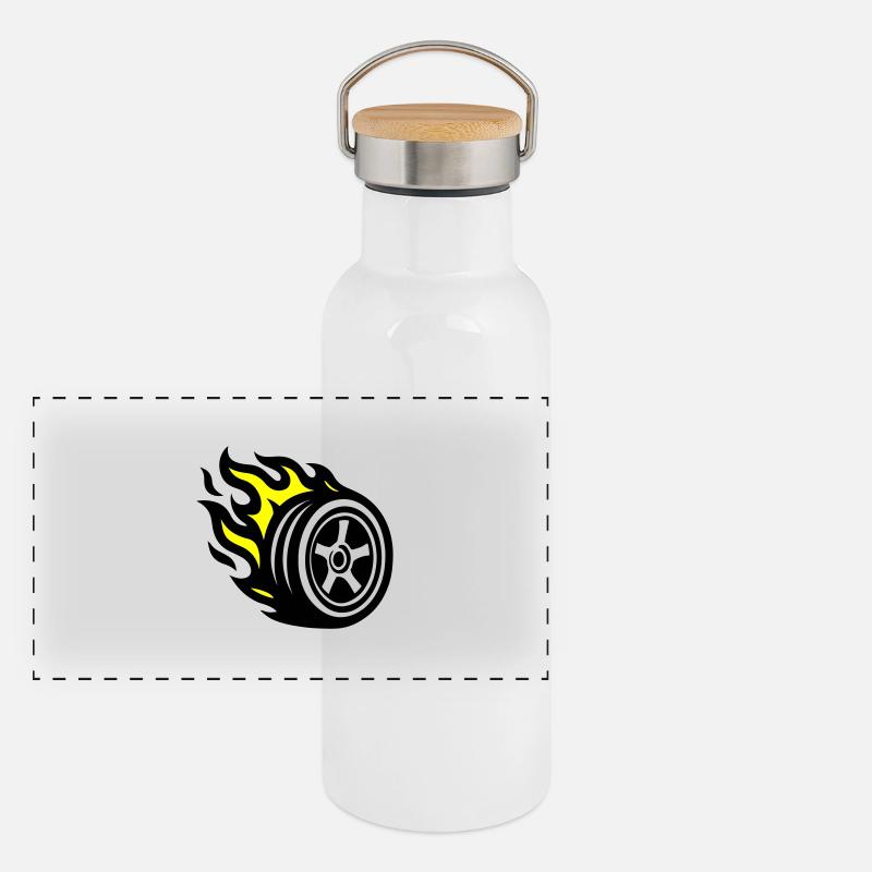 Flamme de pneu Gourde isotherme avec bouchon en bambou