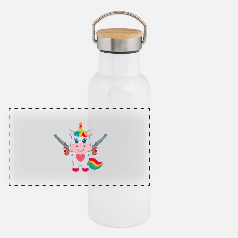 Baby Einhorn Schützer Panorama Thermosflasche mit Bambusdeckel