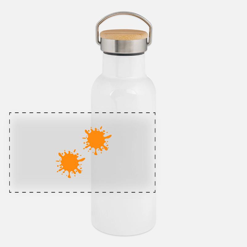 Farbklecks kleckse Panorama Thermosflasche mit Bambusdeckel