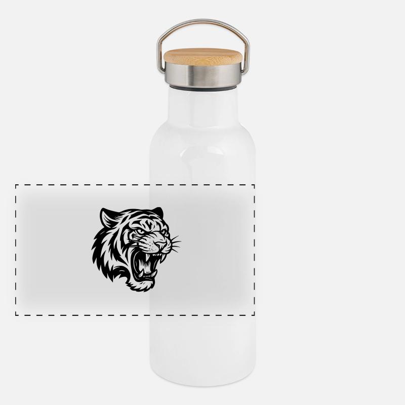 The Roaring Tiger Panoramic Thermal Bottle with Bamboo Lid