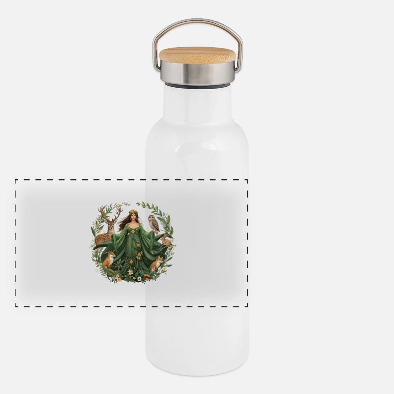 Panorama Thermosflasche mit Bambusdeckel