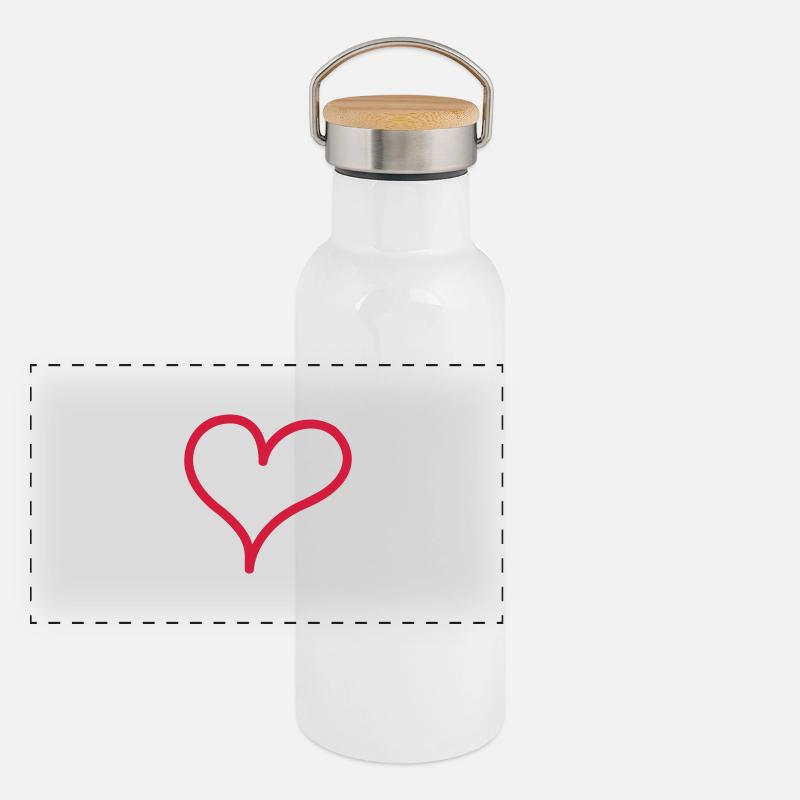 Love u! Gourde isotherme avec bouchon en bambou