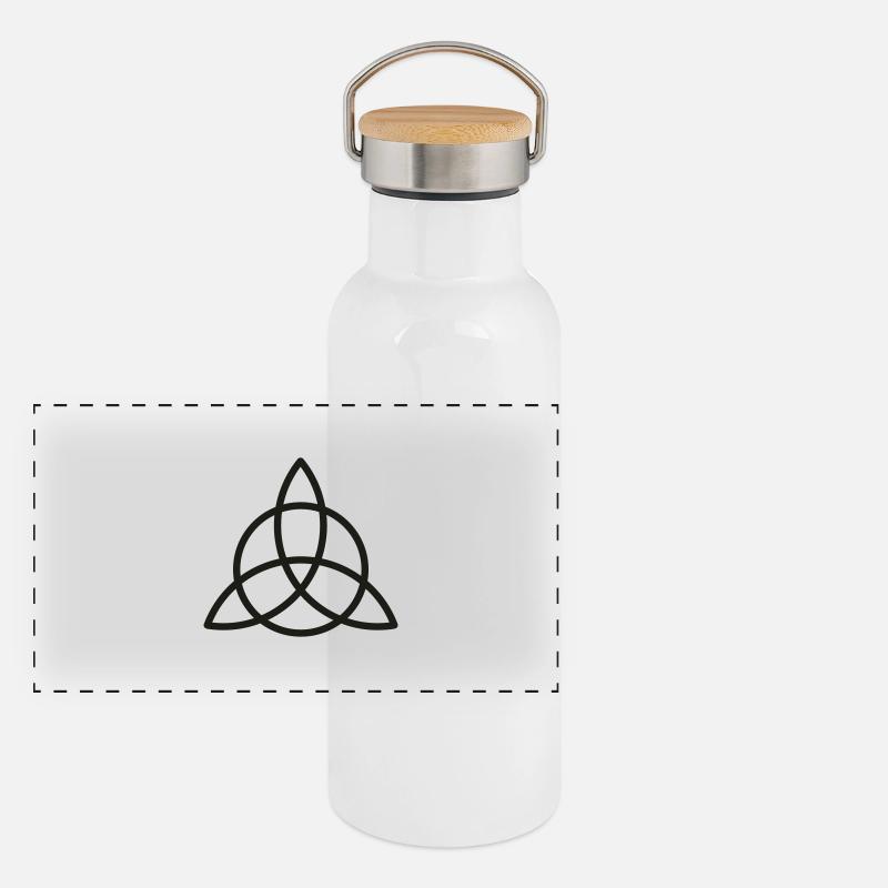 Keltischer Knoten Panorama Thermosflasche mit Bambusdeckel