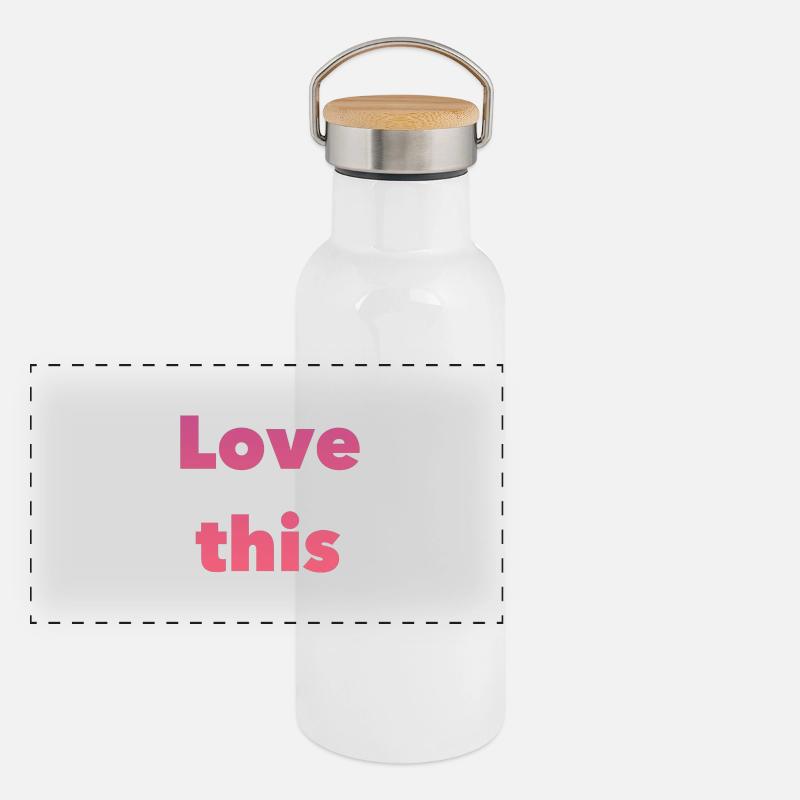 Liebe Dieses Gradient-Typografie Panorama Thermosflasche mit Bambusdeckel