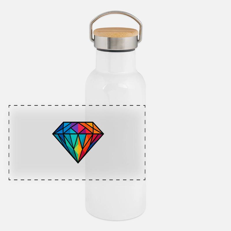Diamant Panorama Thermosflasche mit Bambusdeckel