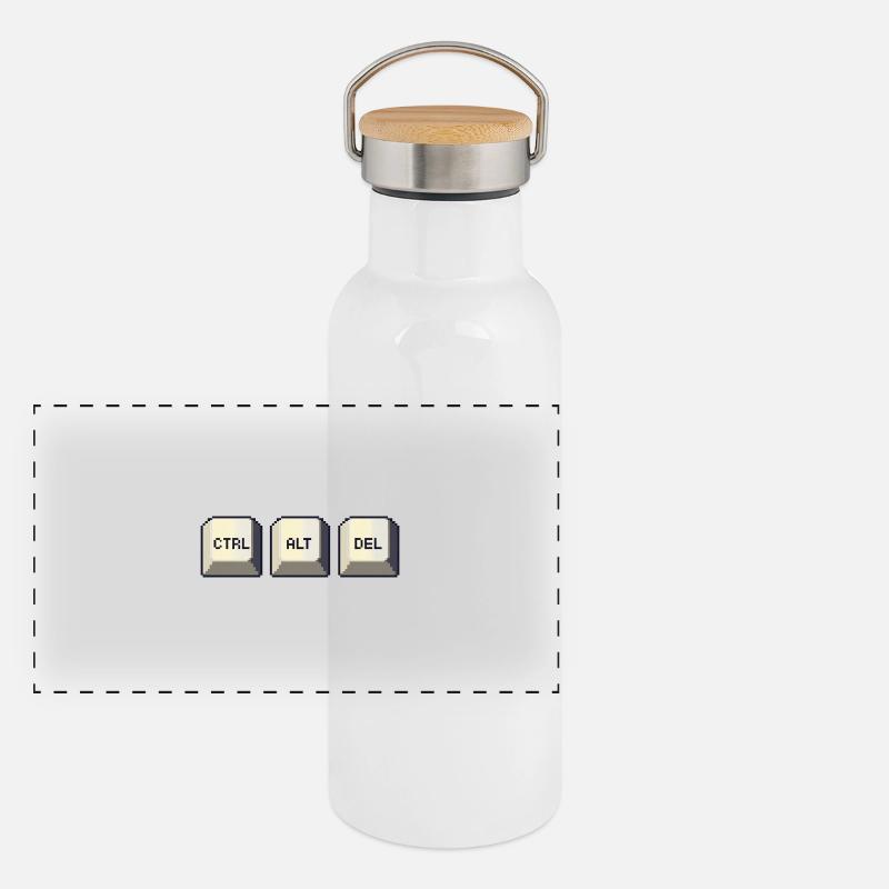 Strg Alt Entf Panorama Thermosflasche mit Bambusdeckel