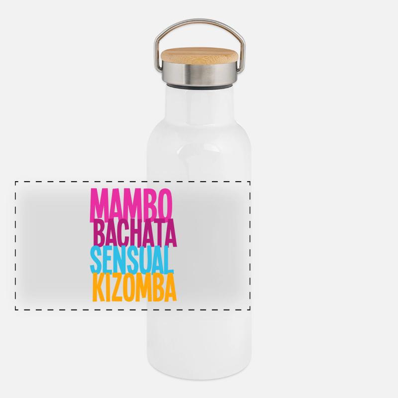 Mambo Bachata Sensual Kizomba - Dance Shirts Panoramic Thermal Bottle with Bamboo Lid