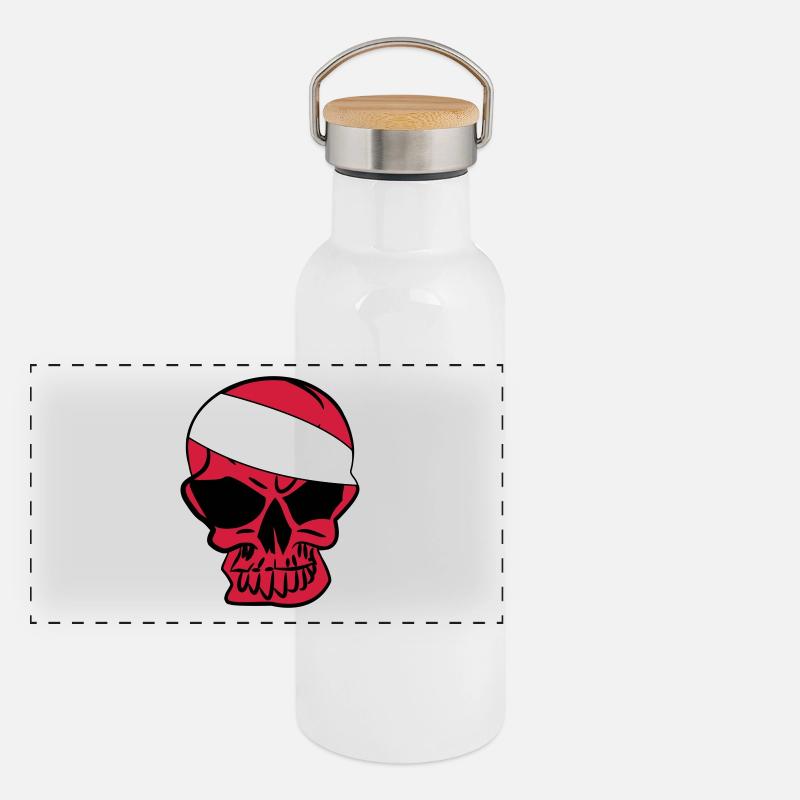anarchie Anarcho Skull Anarchy Gourde isotherme avec bouchon en bambou