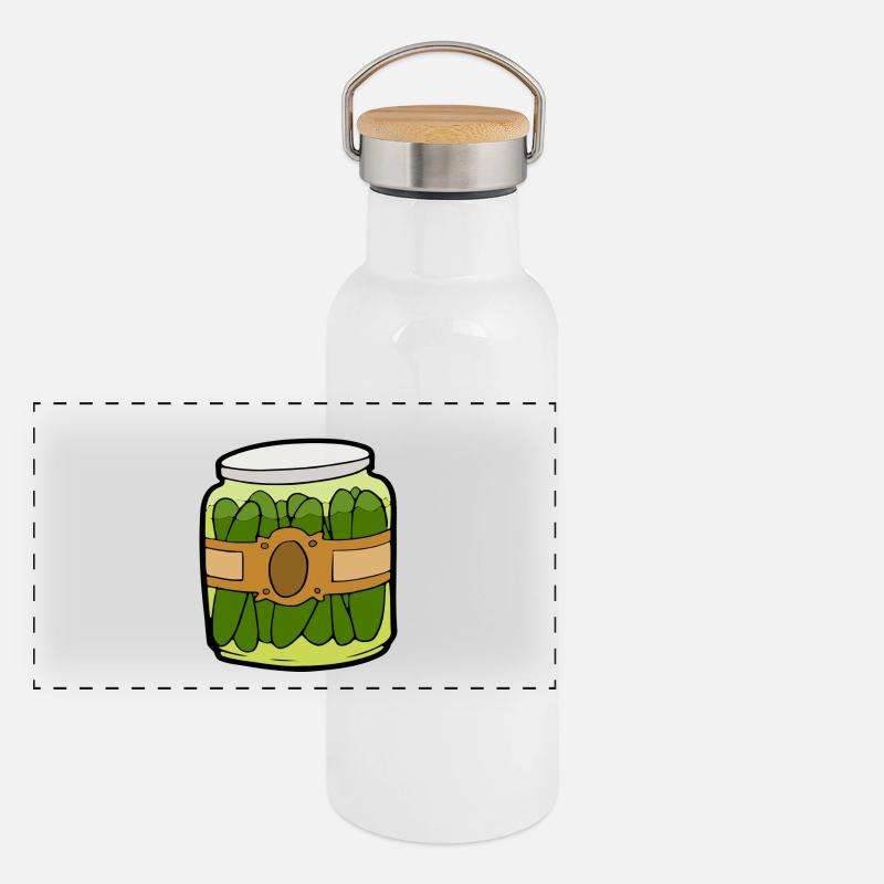 Panorama Thermosflasche mit Bambusdeckel