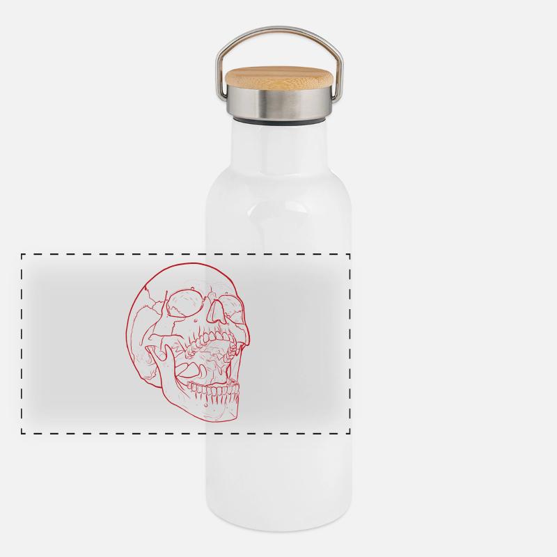 Dumb Scream - Skull in red Panoramic Thermal Bottle with Bamboo Lid
