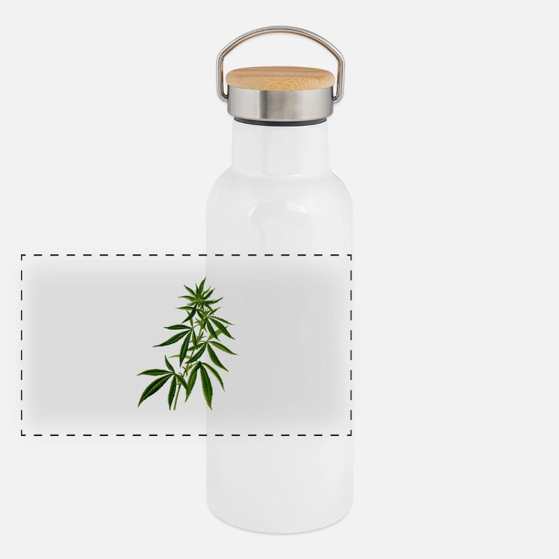 cannabis Gourde isotherme avec bouchon en bambou