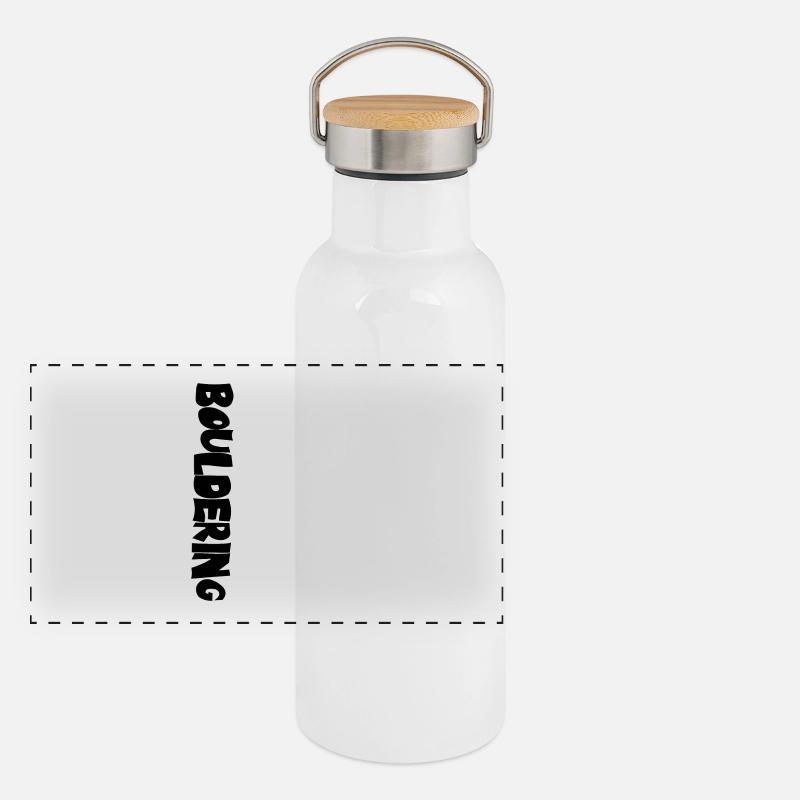 Boulder Print Women - White Panoramic Thermal Bottle with Bamboo Lid