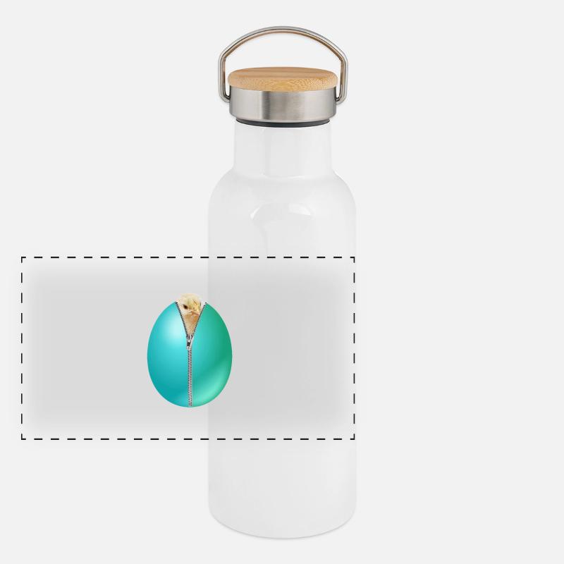 Chick zipper Easter egg gift Panoramic Thermal Bottle with Bamboo Lid