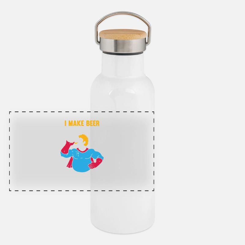 Drinking Drinking I Make Beer Disappear Gift Panoramic Thermal Bottle with Bamboo Lid