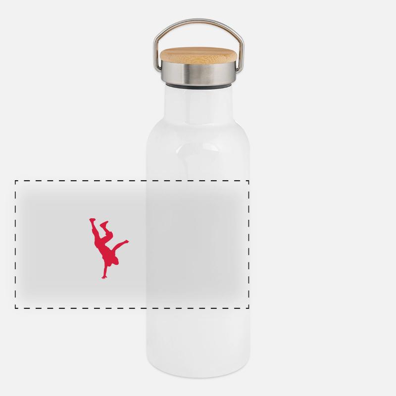 Live Love Dance Panorama Thermosflasche mit Bambusdeckel