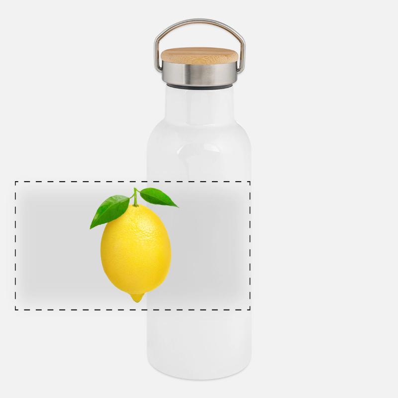 Zitrone Panorama Thermosflasche mit Bambusdeckel