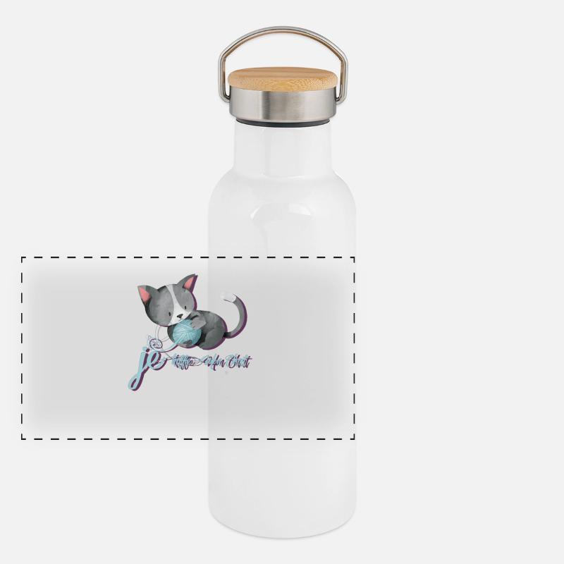 Freund Chat Panorama Thermosflasche mit Bambusdeckel