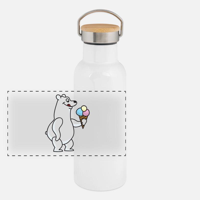 Eisbär Eiskrem Eiscreme Kugeleis Winter Panorama Thermosflasche mit Bambusdeckel