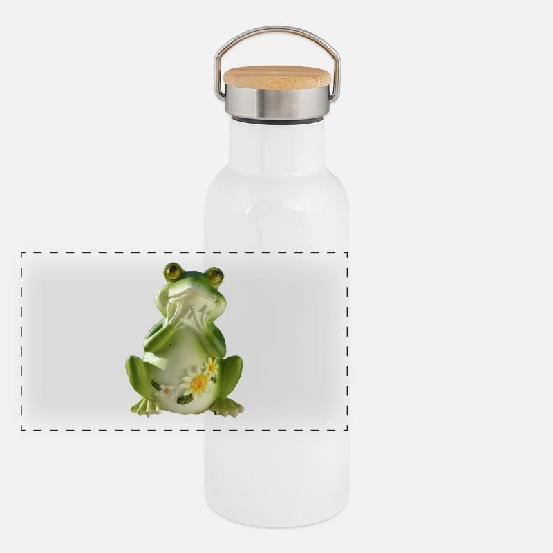crazy frog Panoramic Thermal Bottle with Bamboo Lid