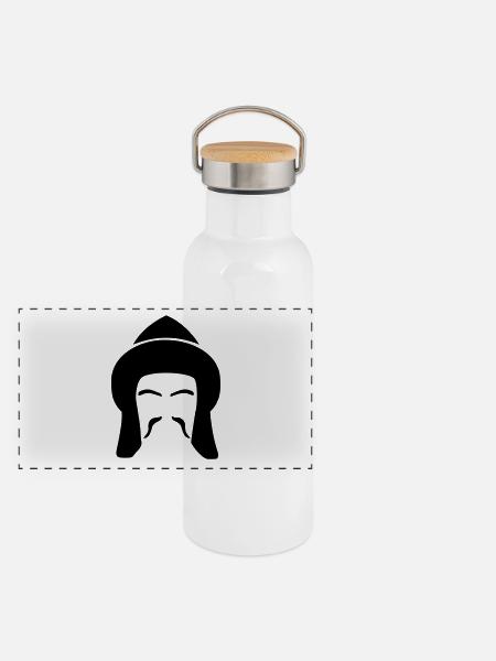 Türk - Panoramic Thermal Bottle with Bamboo Lid - white - Front