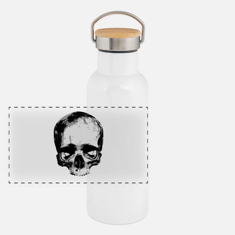 Totenkopf / Skull / Schädel Panorama Thermosflasche mit Bambusdeckel