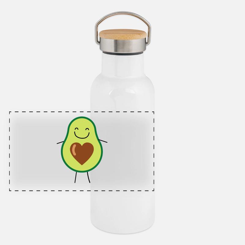 Avocado Panorama Thermosflasche mit Bambusdeckel