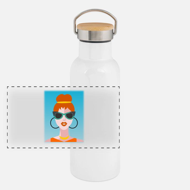 EHEFRAU. TOCHTER. JUGENDLICHER. FRAUENTAG Panorama Thermosflasche mit Bambusdeckel
