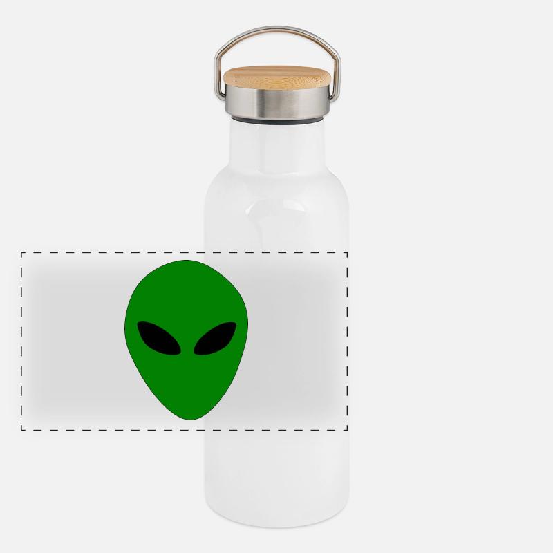Aliens Alien Head Panoramic Thermal Bottle with Bamboo Lid