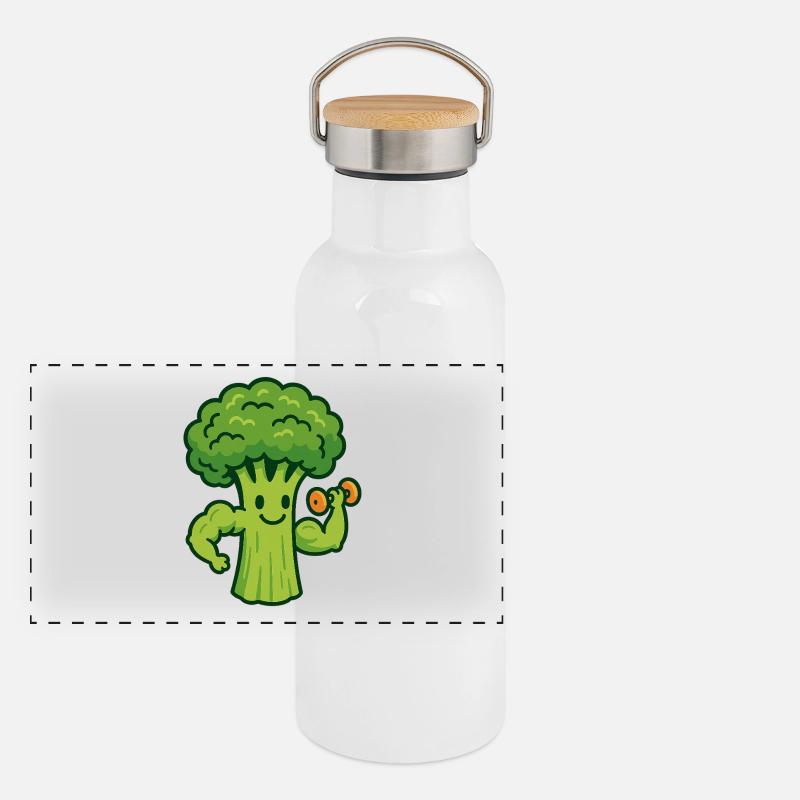 Broccoli Gains Panoramic Thermal Bottle with Bamboo Lid