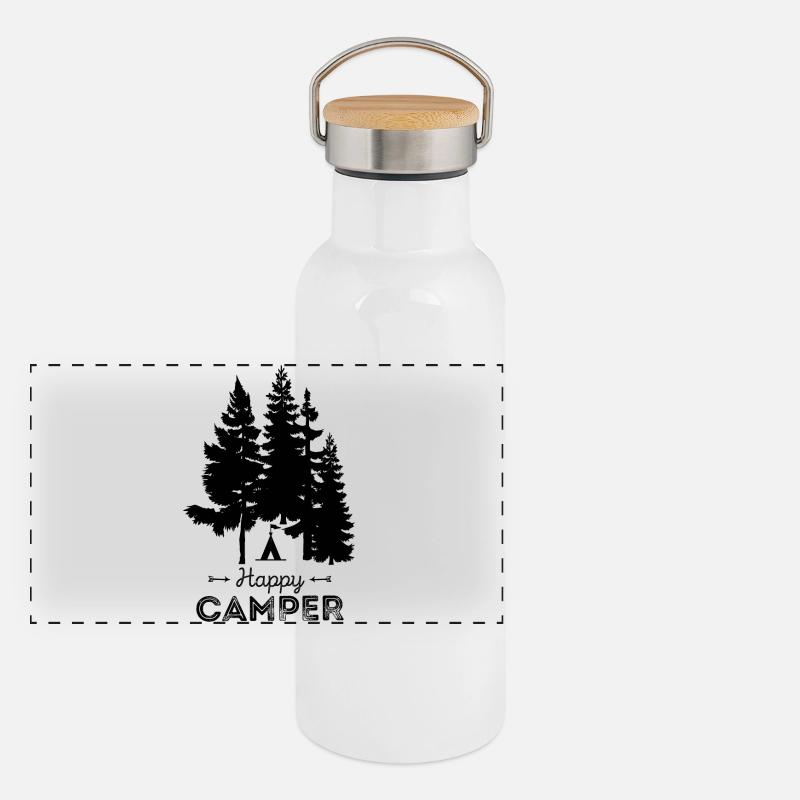 nature heureuse Campeur camping de vacances Gourde isotherme avec bouchon en bambou
