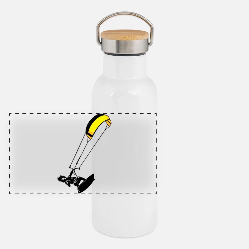 Kitesurfeur flex Gourde isotherme avec bouchon en bambou