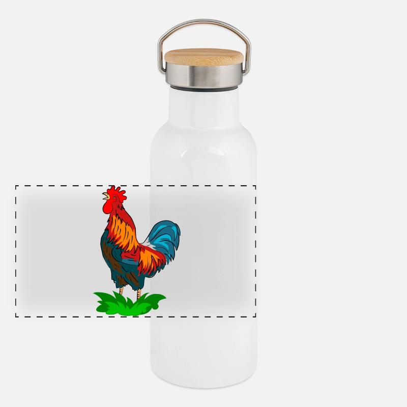 Panorama Thermosflasche mit Bambusdeckel