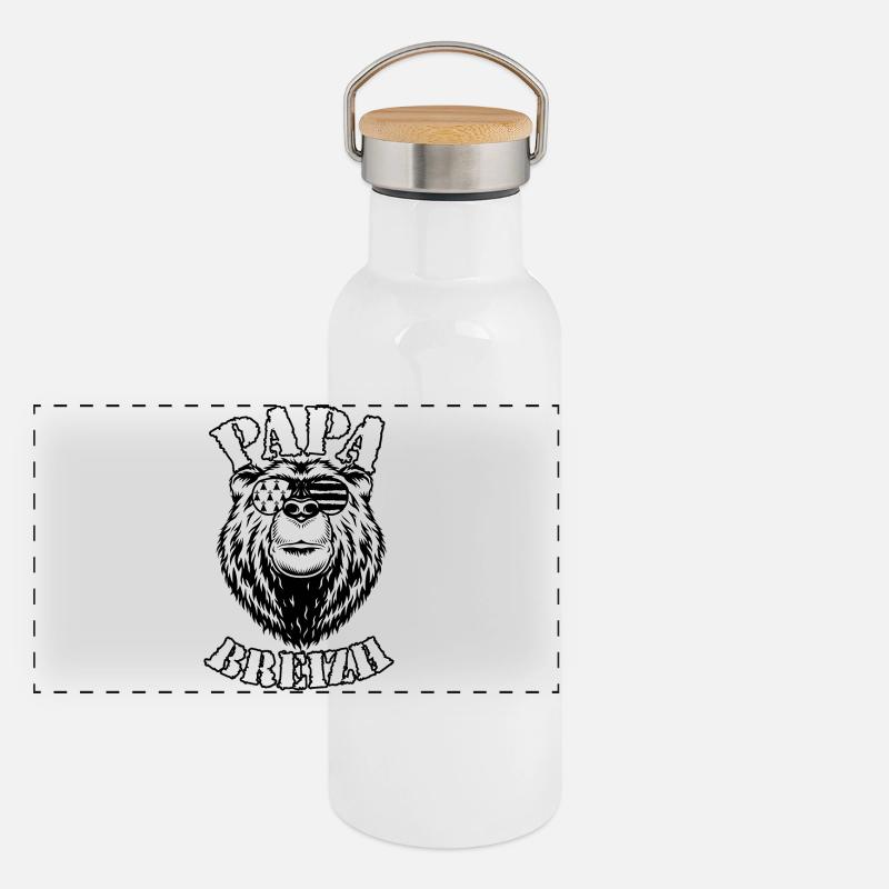 Papa Breizh Panorama Thermosflasche mit Bambusdeckel