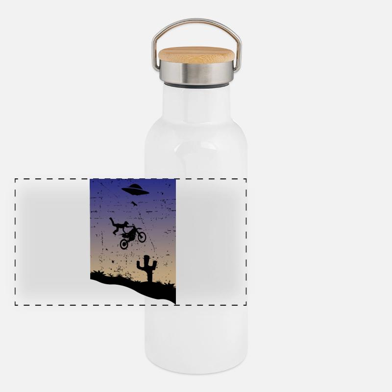 Cascade de motocross Gourde isotherme avec bouchon en bambou