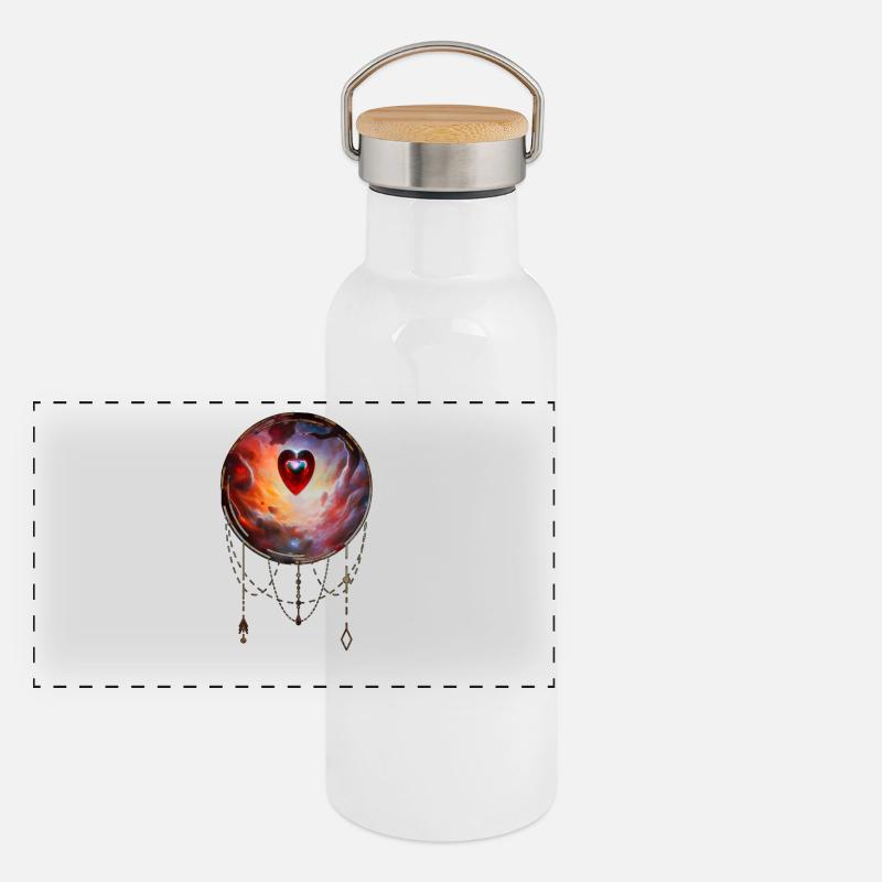 Das Herz des Universums Panorama Thermosflasche mit Bambusdeckel