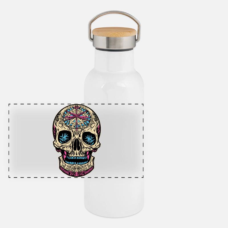 Sugar Skull | Sugar Skull Panoramic Thermal Bottle with Bamboo Lid