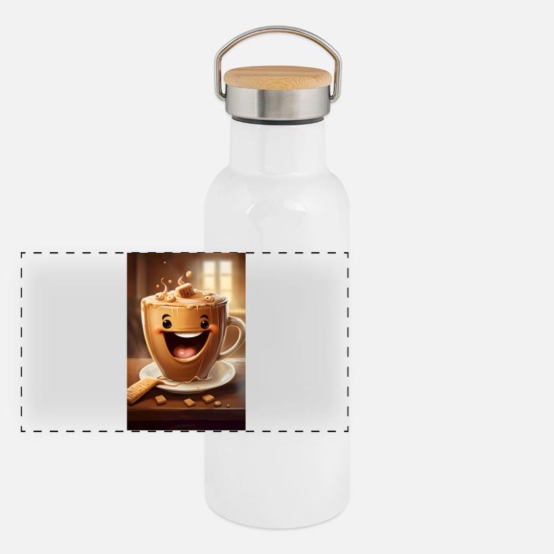 Kakaoposter Panorama Thermosflasche mit Bambusdeckel