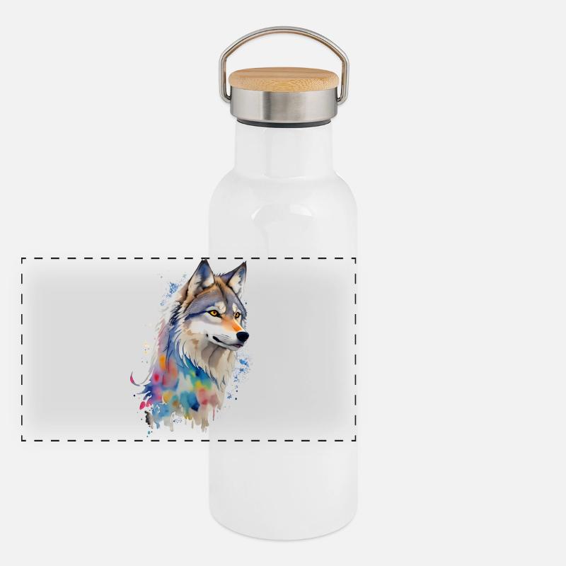 Panorama Thermosflasche mit Bambusdeckel