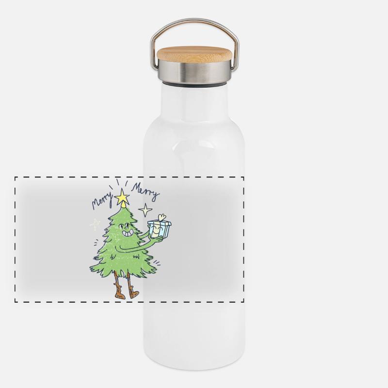 Christmas tree Gourde isotherme avec bouchon en bambou