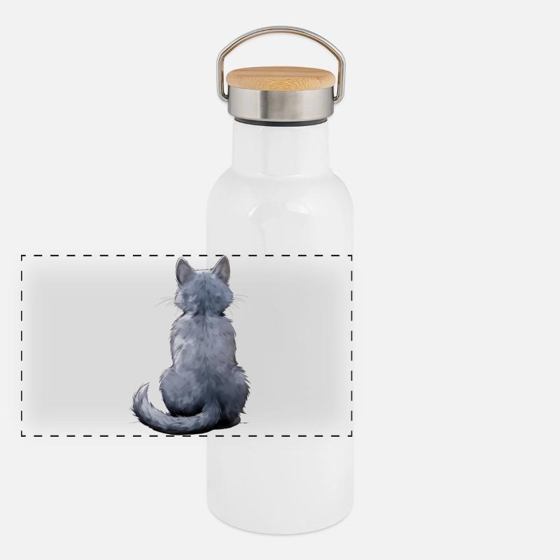Russian Blue Panoramic Thermal Bottle with Bamboo Lid