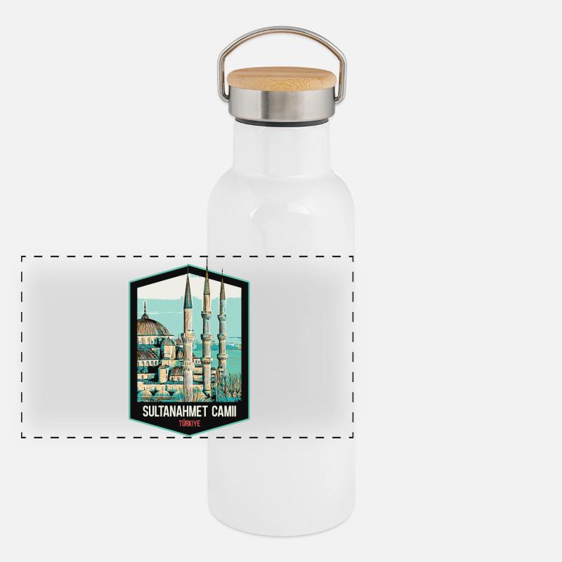 Große Blaue Moschee von Istanbul, Türkei Panorama Thermosflasche mit Bambusdeckel