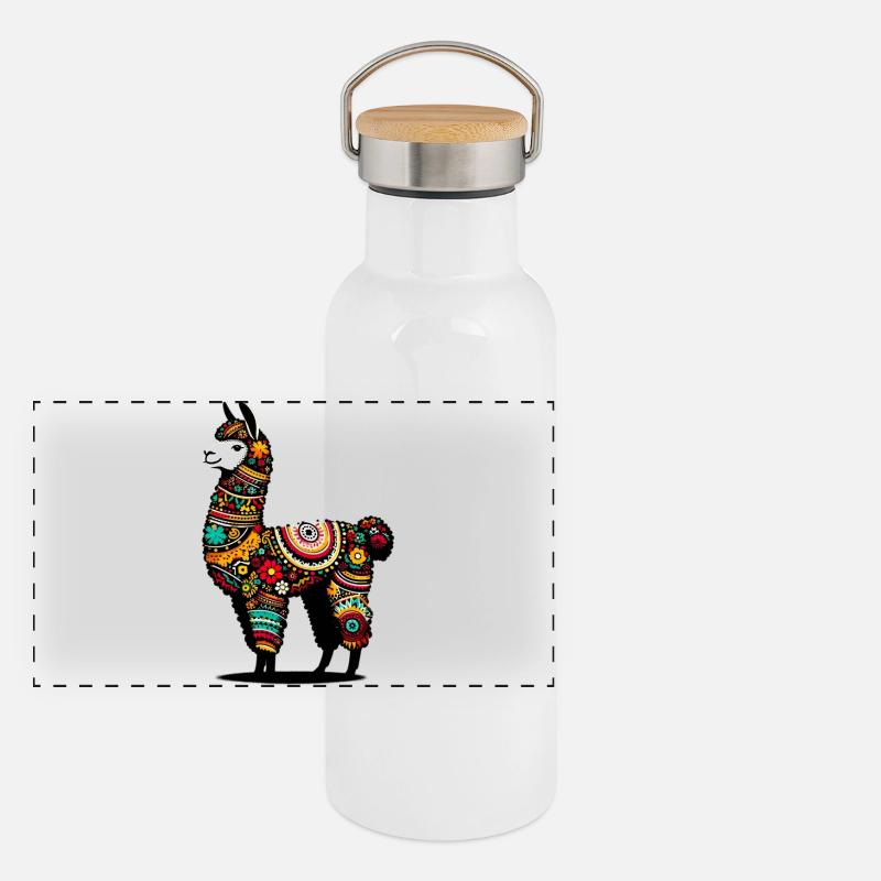 Alpaga Gourde isotherme avec bouchon en bambou