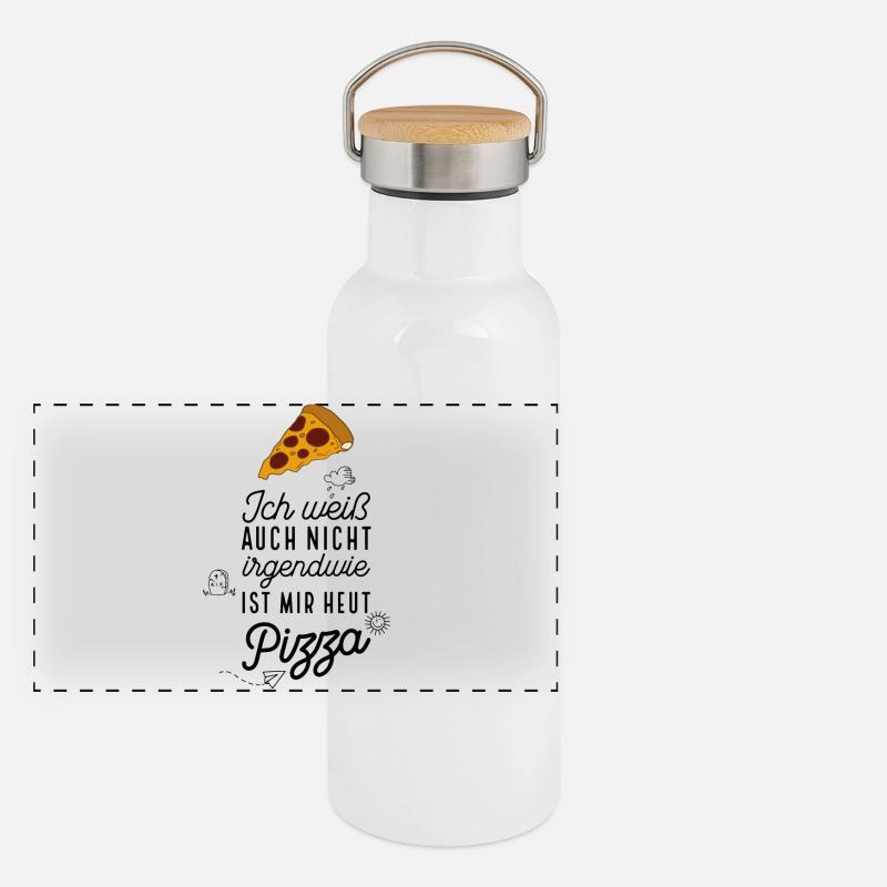 Dictons amusants Pizza Gourde isotherme avec bouchon en bambou