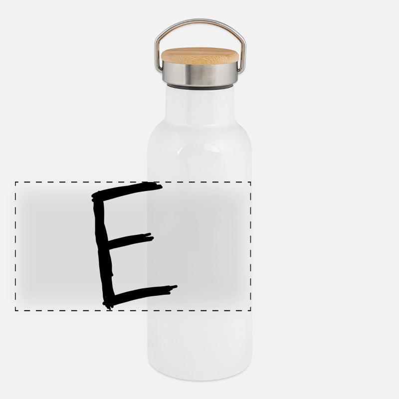 Buchstaben E Panorama Thermosflasche mit Bambusdeckel
