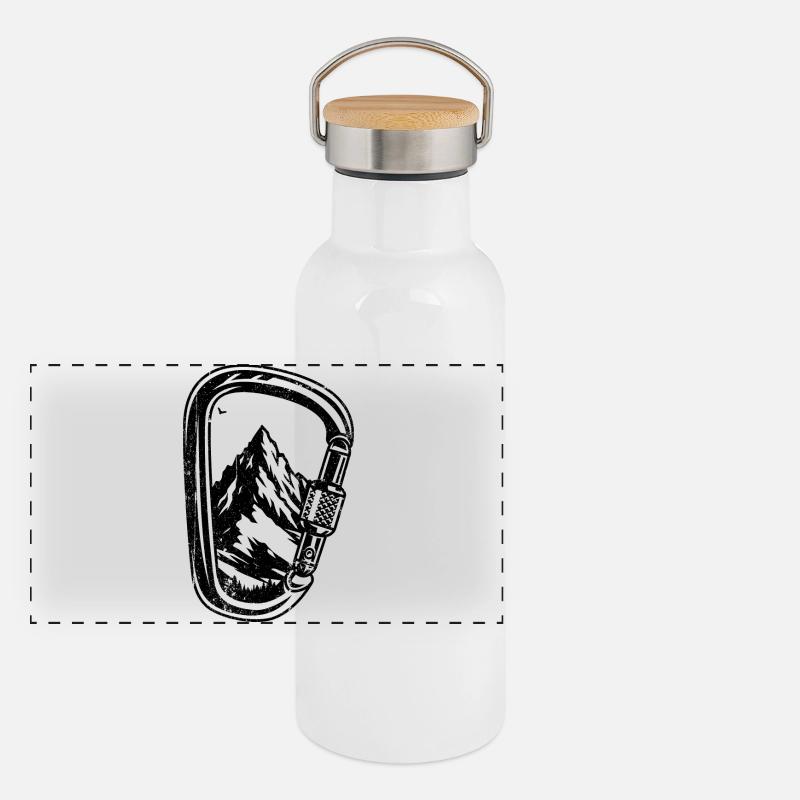 Design-Upload erforderlich Panorama Thermosflasche mit Bambusdeckel