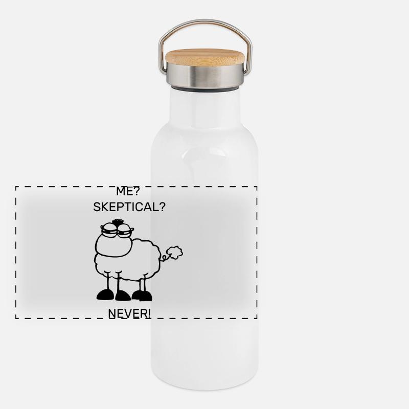 Skeptical sheep Panoramic Thermal Bottle with Bamboo Lid