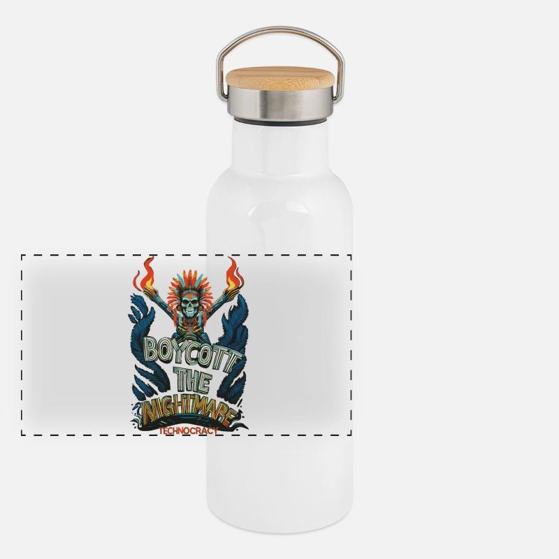 NIGHTMARE Panorama Thermosflasche mit Bambusdeckel