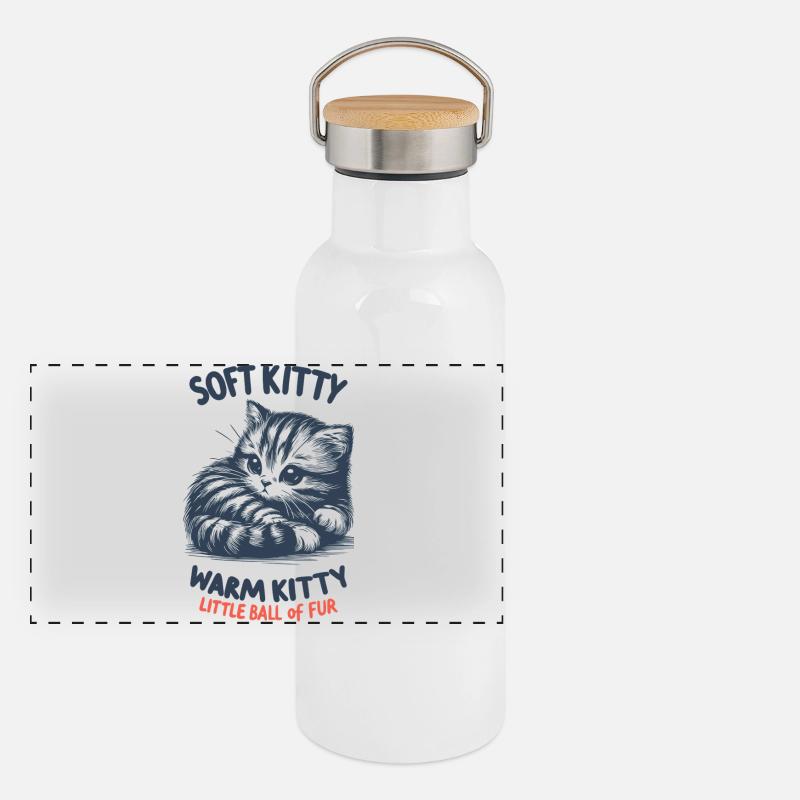 Minou doux Gourde isotherme avec bouchon en bambou
